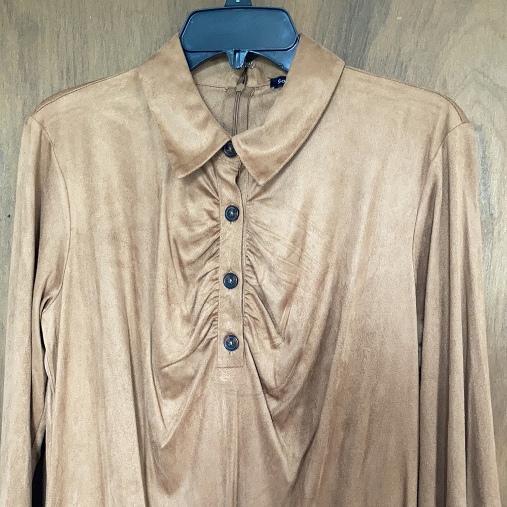Sami & Jo camel colored collared dress size L - Picture 5 of 17